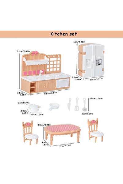 Choice أثاث بيت الدمى المصغر للمطبخ، غرفة المعيشة، غرفة النوم، الحمام، أثاث ب...