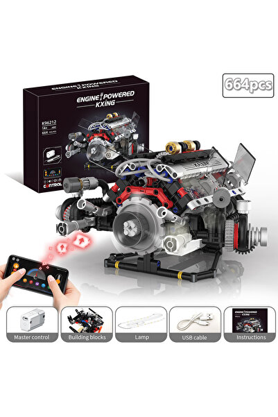 Choice محرك سيارة خارقة K96212 مكون من 664 قطعة، محرك V8، نموذج محاكاة DIY، ض...