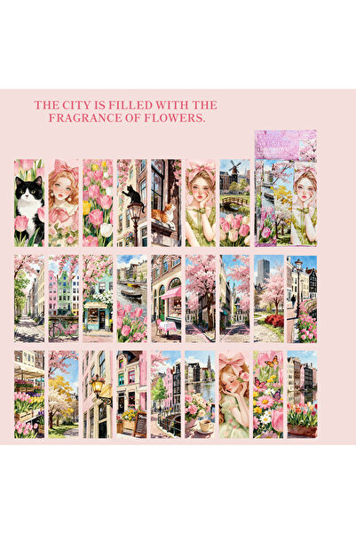 Choice5 2 25 ورقة/كيس ملصقات PET بتصميم شخصيات المناظر الطبيعية الحضرية للأعم...