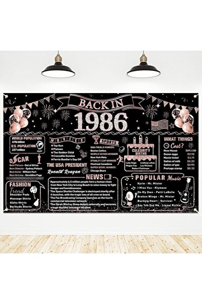 Choice pink 40th Birthday Decorations for Women, 1986 Birthday Banner Party S...