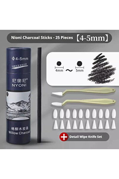 Choice5 مجموعة أقلام فحم فنية من C NYONI، 20/25 قطعة، أقلام فحم للرسم والتلوي...