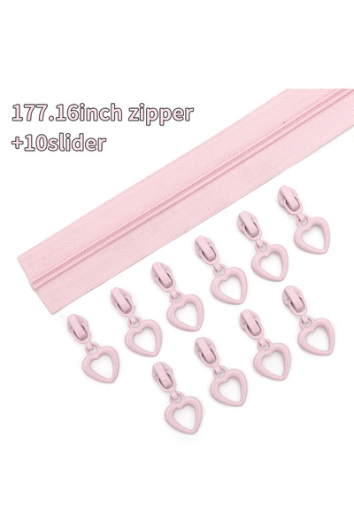 Choice1 سحاب وردي رقم 133، 5 مقاسات، مع 10 رؤوس سحاب على شكل قلب = عبوة واحدة...