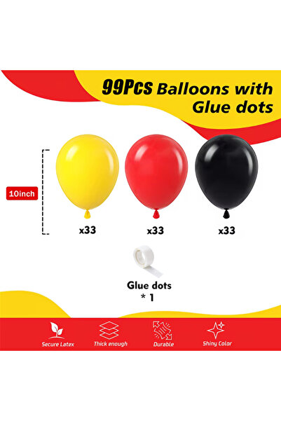 Choice Other Set 1 99pcs black, red, and yellow latex balloon set, suitable f...