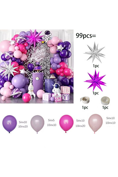 Choice كما هو موضح في الصورة، طقم قوس بالونات لاتكس باللون الوردي الفاتح والأ...