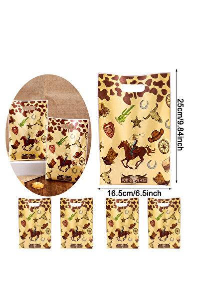 Choice1 20pcs western 10/20/50pcs cowboy-themed plastic gift bag shopping gif...