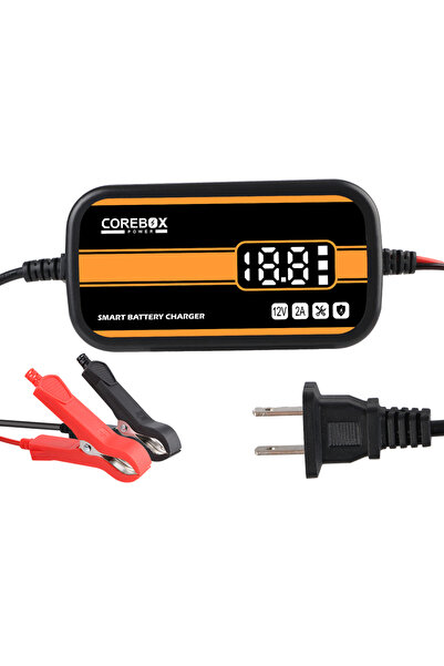 Choice شاحن بطاريات الرصاص الحمضية AGM جل أوتوماتيكي 12 فولت 2 أمبير، أسود وب...