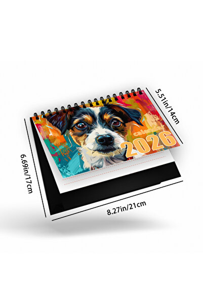 Choice 1pc 1pc 2026 Year Calendar Doodle Dog, Abstract Artistic , Perfect Gif...