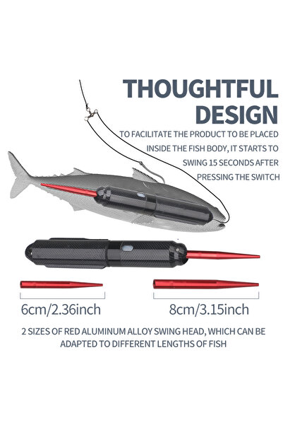 Choice Black Rechargeable ABS Robotic Bionic Lure Auto-Swimming Sinking Reviv...