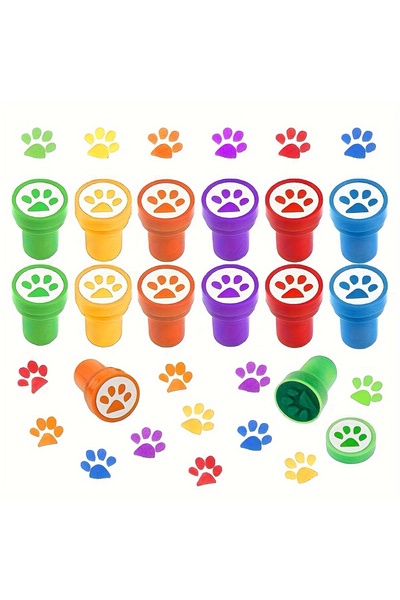 choice2 12 قطعة من الطوابع، 12 قطعة من طوابع مخالب الكلاب والقطط اللطيفة ذاتي...