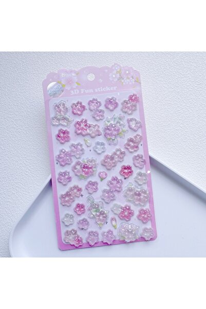 Choice ملصقات ثلاثية الأبعاد من وايت نيكوني، بتصميم أزهار الكرز الوردية الروم...