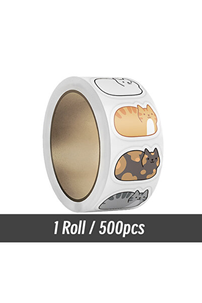 Choice1 1 roll 500/2500Pcs Funny Cartoon Cat Tuo Tuo Roll Stickers Skateboard...