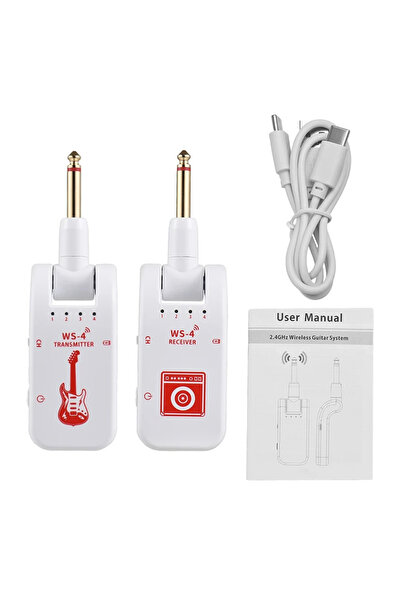 Choice WS-4 White WS-4 2.4GHz Wireless Guitar Audio System - No Pairing Requi...