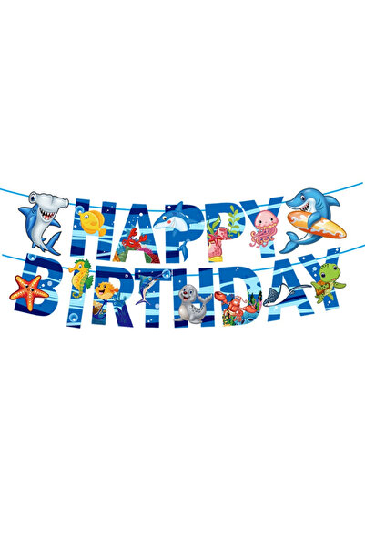 Choice 1 set banner Marine Animals Sea Life Theme Happy Birthday Paper Banner...