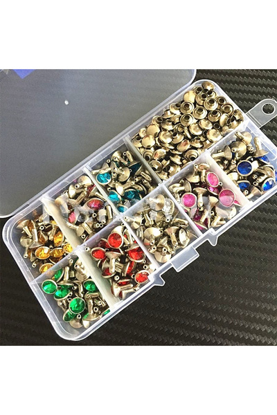 Choice 1 Box only rivets 8 Colors 240Pcs Punk Diamond Spikes Rivets/Rhineston...