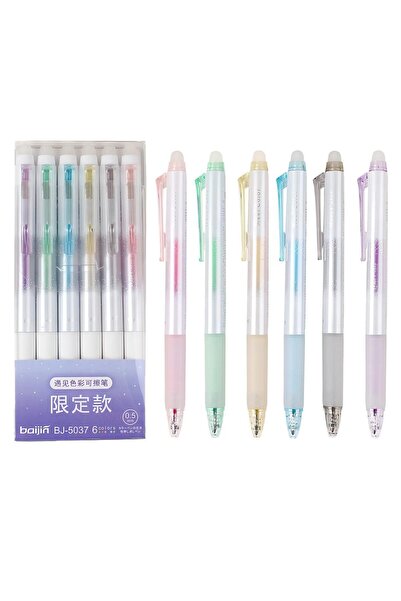 Choice WHITE 6pcs Scented Flashing Erasable Gel Ink Pens 0.7mm Retractable wi...