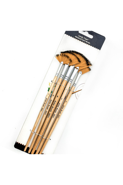 Choice مجموعة فرش طلاء أكريليك احترافية مكونة من 5 قطع، فرشاة مروحة للرسم، فر...