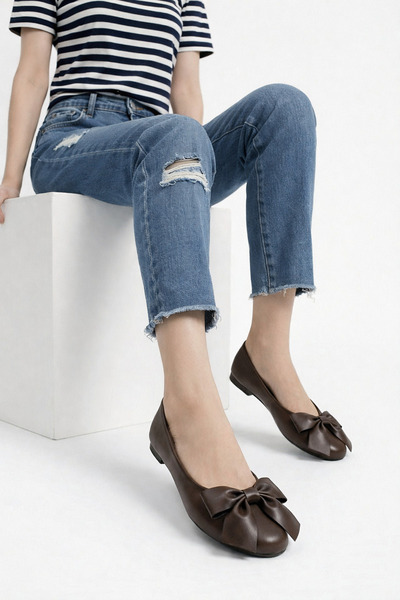 STOCON Balerini de damă cu panglică, cu vârf rotund, pentru birou, eleganți, ...