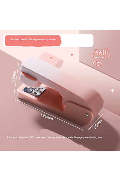Choice3 Gradient pink The Stapler Is A 360-degree Rotatable Office Stapler wi...