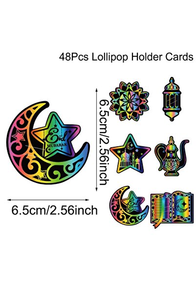 Choice 1 EID Mubarak Lollipop Paper Cards Ramadan Decor 2026 for Home Candy H...