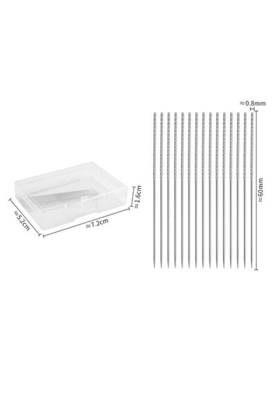 Choice1 0.8x60MM Knurled No-Eye Sewing Needles, 15Pcs Set (0.8x60mm & 1.2x76m...