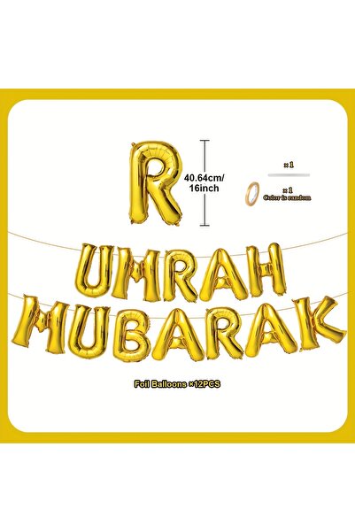 Choice 16INCH 14pcs 1Set Umrah Mubarak Balloon Set Banner Muslim Festival Hom...
