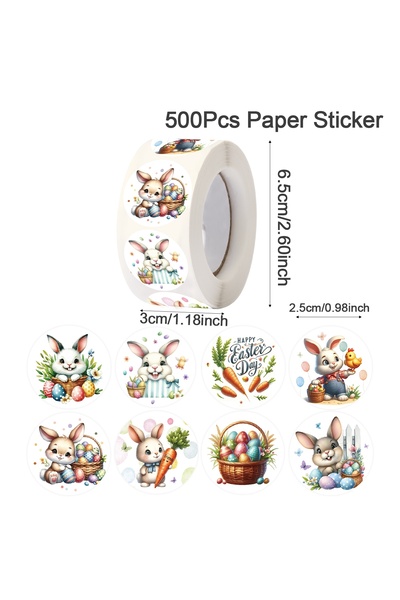 Choice كما هو موضح، 244500 قطعة من ملصقات أرنب عيد الفصح الدائرية، ملصقات بيض...