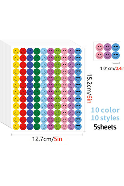 Choice1 ٥ أوراق ملصقات مكافآت للأطفال، وجه مبتسم لطيف، دفتر يوميات، اصنعها بن...