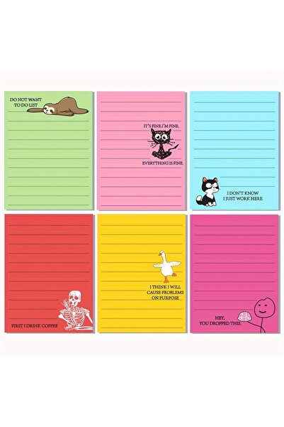 Choice 6 pcs 6Interesting Colleague Gifts - Satirical Office Sticky Notes，Wit...