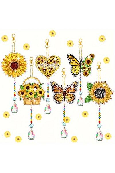 Choice 30x12 WHITE Six piece set of DIY diamond painting catcher wind chimes,...