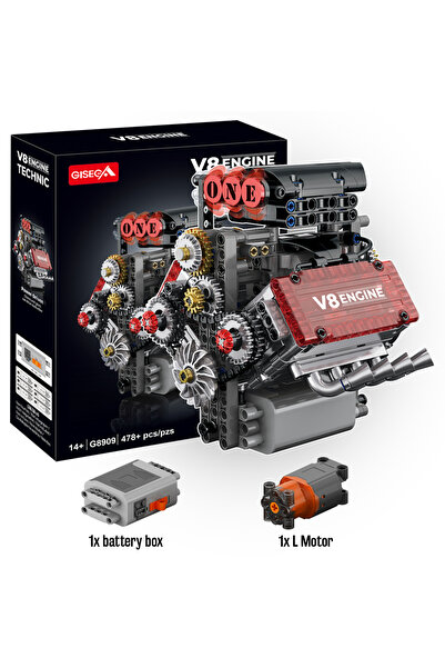 Choice مجموعة بناء محرك V8 من M، تتضمن 478 قطعة، مع صندوق K96207، تتضمن نموذج...