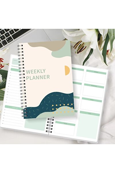 Choice Soft cream A5 Weekly Planner Notebook Spiral, Minimalist Undated Weekl...