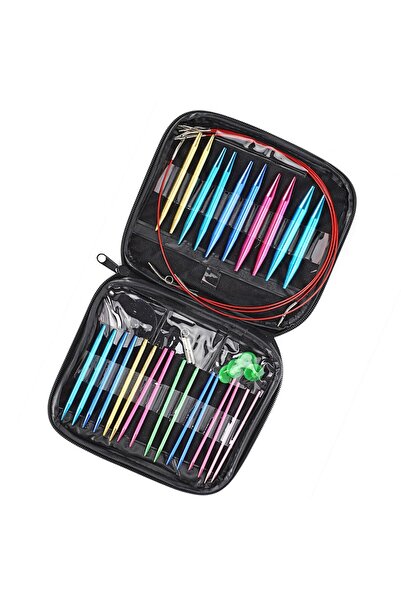 Choice Multi-Colored 1 Set Interchangeable 13 Sizes Circular Knitting Needle ...
