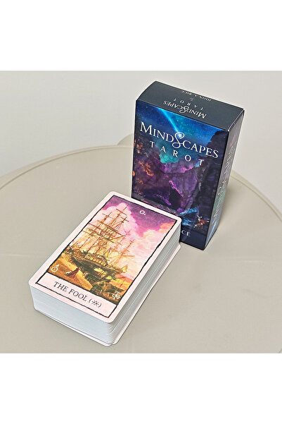 Choice مجموعة أوراق التارو "ديب بلو مايندسكيبس" (80 ورقة) مرسومة يدويًا بألوا...