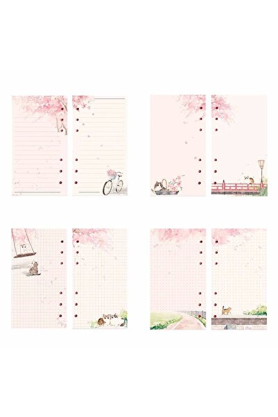 Choice A6 New 80 Sheets Kawaii Sakura And Cat A6 Loose Leaf Notebook Refill S...