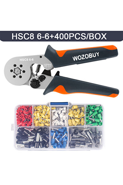 Choice9 HSC8 6-6 400pcs Ferrule Crimping Tool HSC8 6-4/6-6 Electrical Crimper...