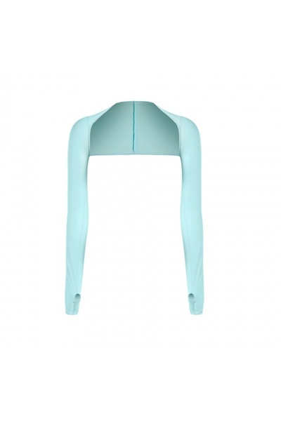 Choice قميص رياضي أزرق بأكمام شال، مناسب للرجال والنساء، مصنوع من حرير جليدي ...