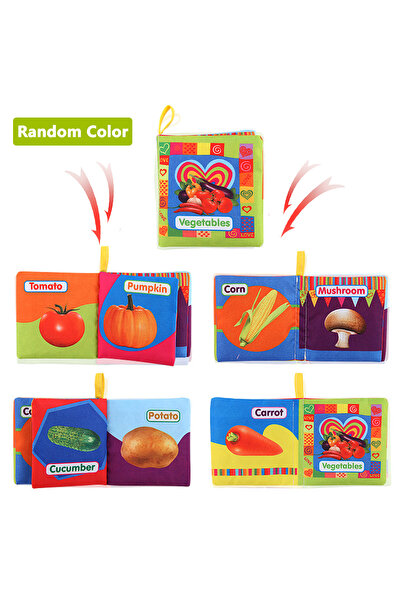Choice كتب قماشية ملونة للأطفال، لتعليم أسماء الحيوانات والفواكه والخضراوات و...