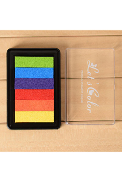 Choice1 وسادات حبر كبيرة الحجم بستة ألوان بتصميم كلاسيكي، مثالية للطوابع والأ...