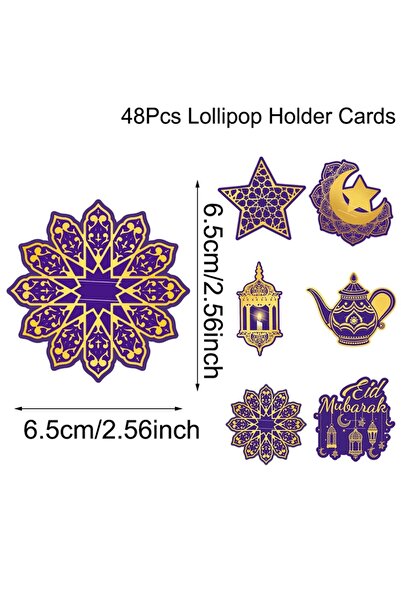Choice 2 EID Mubarak Lollipop Paper Cards Ramadan Decor 2026 for Home Candy H...