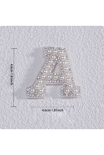 Choice18 A New A-Z Silver Pearl Rhinestone English Letter Patches For Clothes...