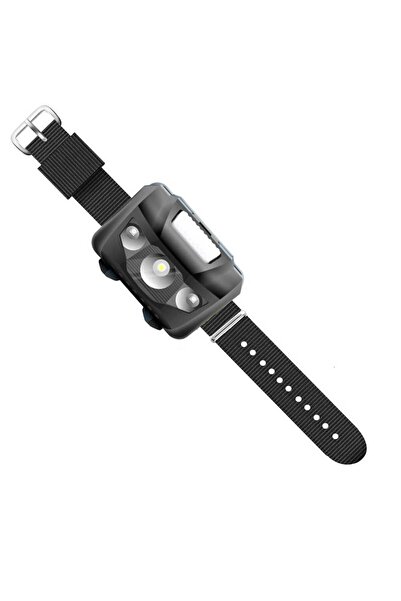 Choice مصباح يدوي محمول أسود اللون، مزود بحزام للمعصم، وأربعة أوضاع إضاءة LED...