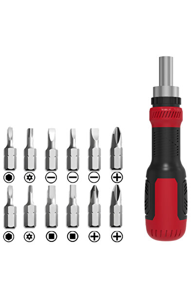 Choice مجموعة أدوات إصلاح 13 في 1، تتضمن مفك براغي بسقاطة ومفك براغي صليبي، أ...