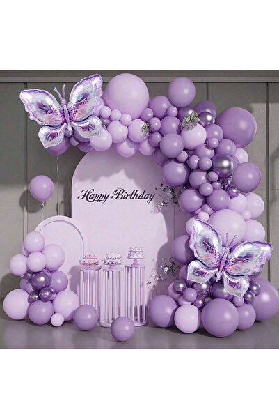 Choice As Picture 126PCS 126 PCS Purple Butterfly Latex Balloons for Wedding,...