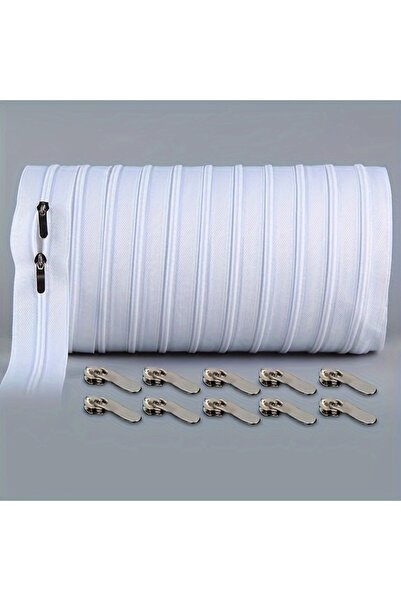 Choice 10M 3# WHITE 11 Yards White Nylon Coil Zipper by The Yards, #3 Bulk Zi...
