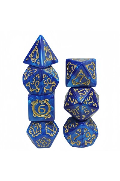 Choice Blue 7pcs D4-D20 DND Dice Set Polyhedral Digital Dice for Running Team...