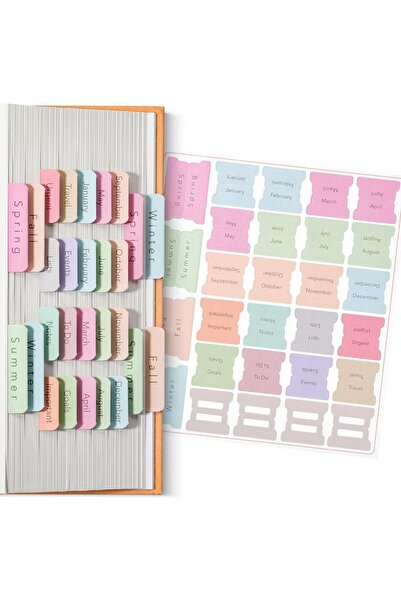 Choice 84-Piece Seasonal & Monthly Planner Tabs Set, Paper Material, Assorted...
