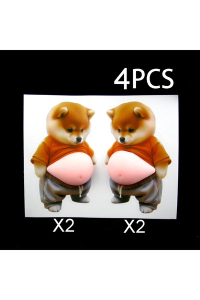 Choice كما هو موضح، 4 قطع من ملصقات الجراء ثلاثية الأبعاد اللطيفة رقم 1، قابل...