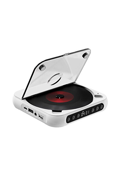 Choice مشغل أقراص مدمجة أبيض محمول بتقنية بلوتوث، مزود بغطاء مقاوم للغبار، 6 ...