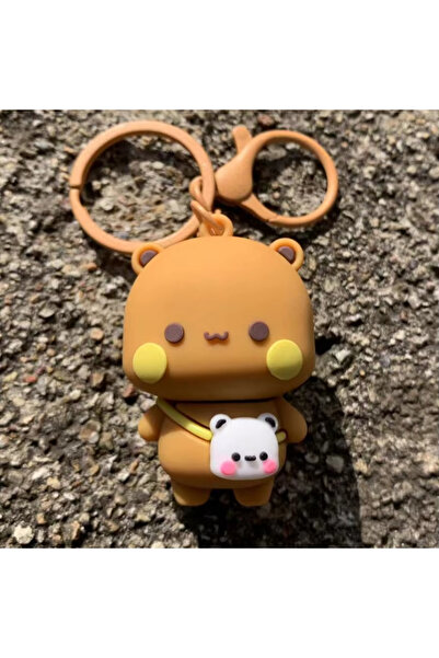 Choice سلسلة مفاتيح مغناطيسية على شكل باندا كرتونية بنية اللون، بوبو دودو، قل...