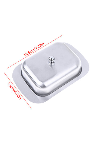 Choice Silver Stainless Steel Butter Dish With Lid Retro French Butter Box St...